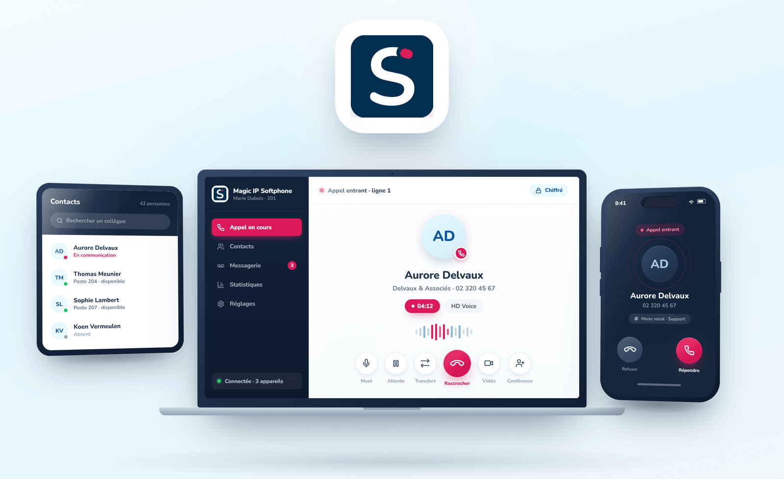 Magic IP softphone sur laptop et mobile