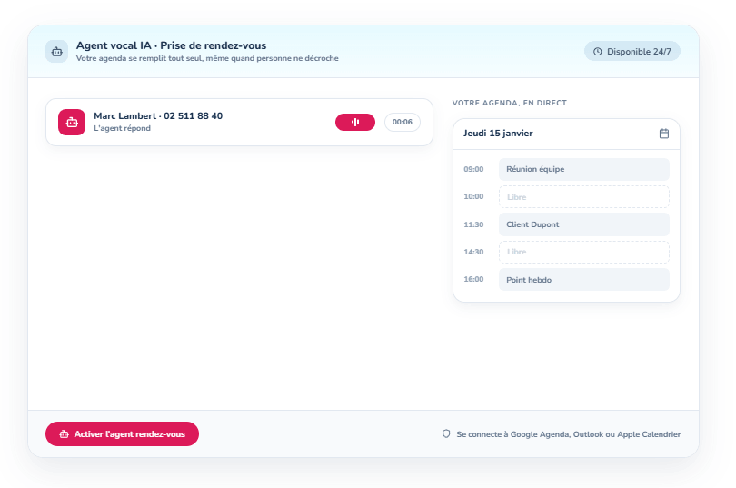 AI-spraakagent — afspraken maken